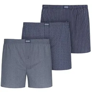 Produktfoto för Jockey Kalsonger 3P Woven Soft Poplin Boxer Shorts Marin bomull Medium Herr