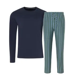 Produktfoto för Jockey Night And Day Long Pyjama Blå/Rand X-Large Herr