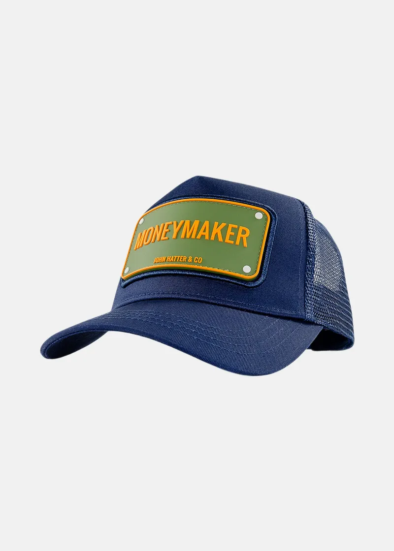 Bild 1 för John Hatter & Co - Blå trucker Keps - Money Maker Navy Blue A-Frame Trucker @ Hatstore