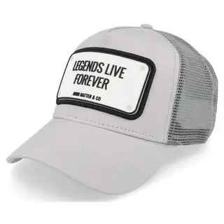 Produktfoto för John Hatter & Co - Grå trucker Keps - Legends Live Forever Grey Trucker @ Hatstore