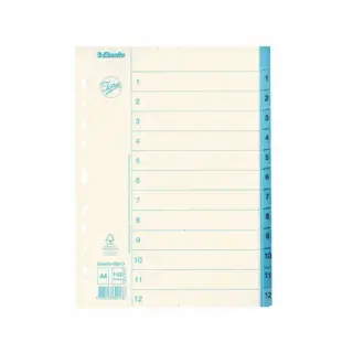 Produktfoto för Jopa Pappersregister, A4 1–12-flikuppsättning, vit/blå