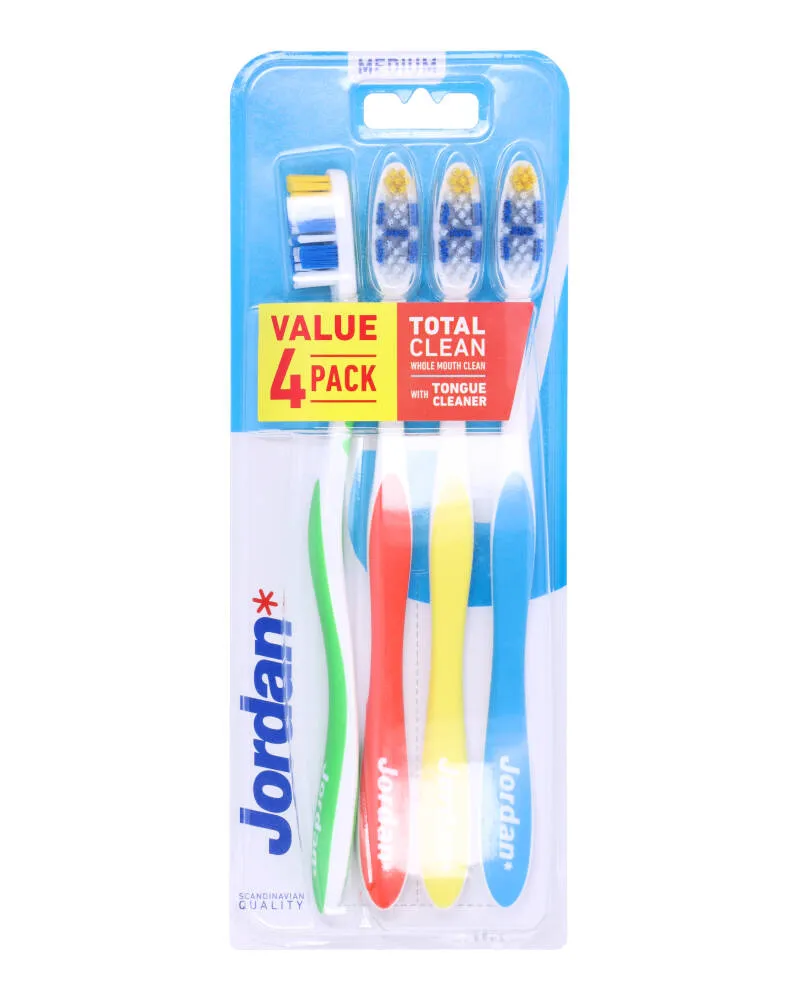 Bild 1 för Jordan Tandbørste Value 4 Pack Total Clean Medium   4 stk.