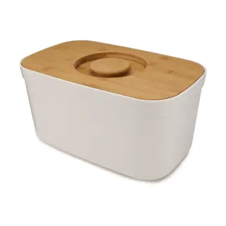 Produktfoto för Joseph Joseph Brödlåda med skärbräda av bambu, vit