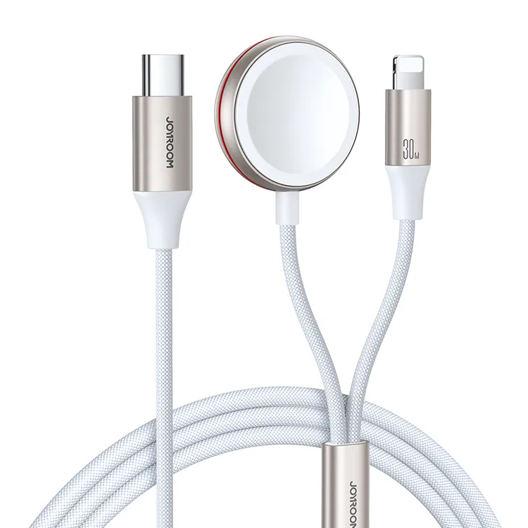 Alternativ bild 0 för Joyroom 2-i-1 Apple Watch magnetladdare och 30 W snabbladdnings USB-C-kabel, 1,5 m - vit