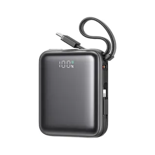 Produktfoto för Joyroom 22,5W snabbladdning Power Bank 10000mAh med dubbla kablar - svart