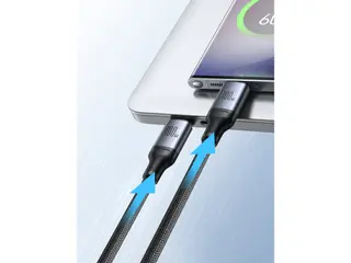 Produktfoto för Joyroom 2in1 USB-C till Dubbel USB-C-kabel 100W, 1,5m - Svart