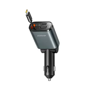 Produktfoto för Joyroom 3-i-1 billaddare med utdragbar USB-C-kabel