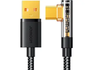 Produktfoto för Joyroom Angled USB-C till USB-A kabel 1.2m - Svart