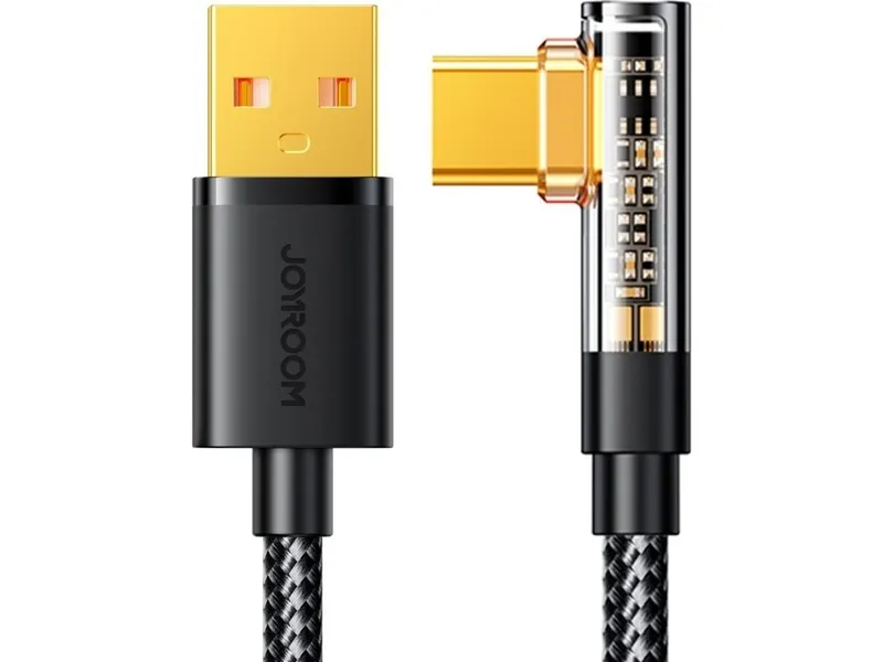 Alternativ bild 0 för Joyroom Angled USB-C till USB-A kabel 1.2m - Svart