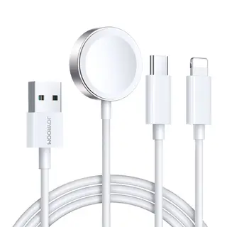 Produktfoto för Joyroom Apple Watch Magnetic Charger S-IW008 Lightning + USB-C 5V 1.2m (White)