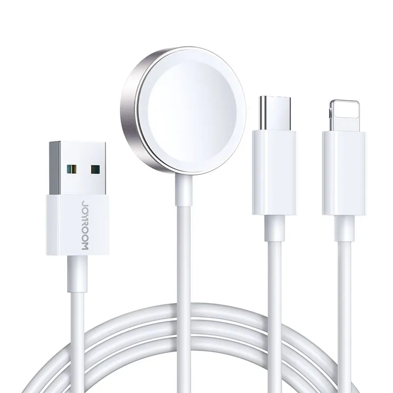 Alternativ bild 0 för Joyroom Apple Watch Magnetic Charger S-IW008 Lightning + USB-C 5V 1.2m (White)