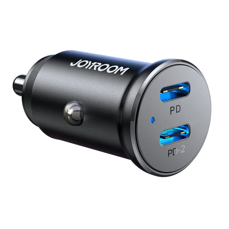 Alternativ bild 0 för Joyroom Billaddare med 2x USB-C 30W ini Metal Dual