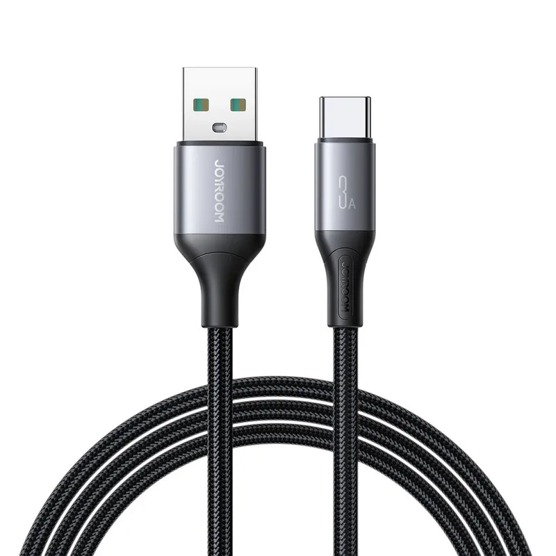 Alternativ bild 0 för Joyroom Flash Series Snabbladdning USB-A till USB-C Kabel 3A,  1m - Svart