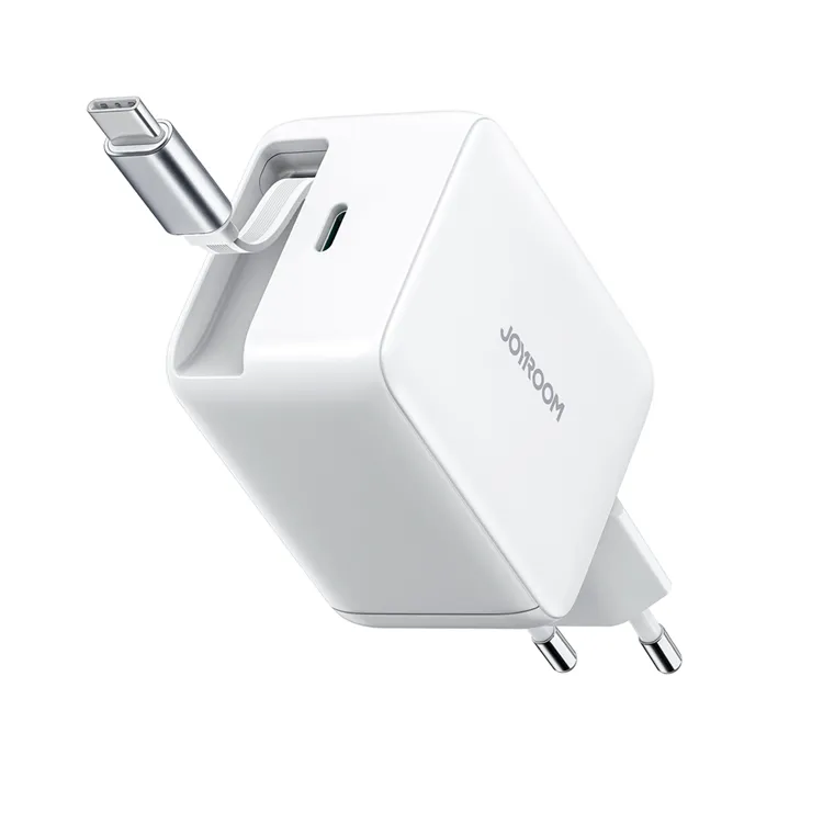Alternativ bild 0 för Joyroom GaN USB-C Laddare med Utdragbar Kabel 67W - Vit