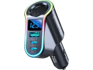 Produktfoto för Joyroom Joyroom snabb billaddare 4in1 USB-A QC3.0 / 2xUSB-C PD 150W svart (JR-CL21)