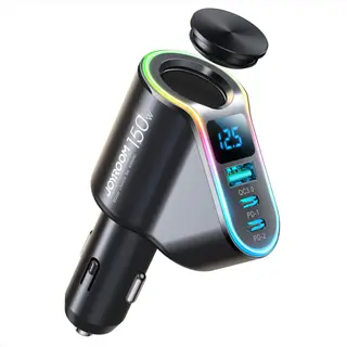 Produktfoto för Joyroom Joyroom snabb billaddare 4in1 USB-A QC3.0 / 2xUSB-C PD 150W svart (JR-CL21)