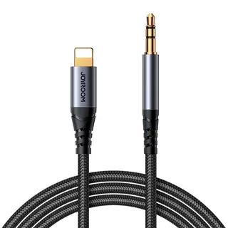 Produktfoto för Joyroom Lightning Ljud Kabel AUX 3.5 mm minijack 1.2m - Svart