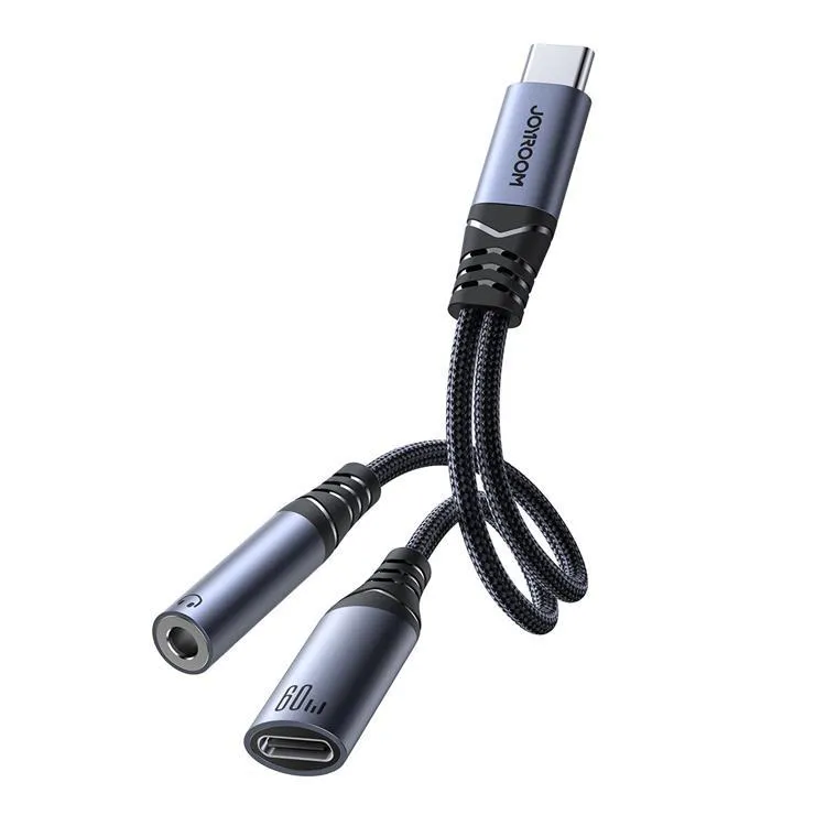 Alternativ bild 0 för Joyroom Ljudadapter USB-C till 3,5 mm AUX & USB-C - Svart