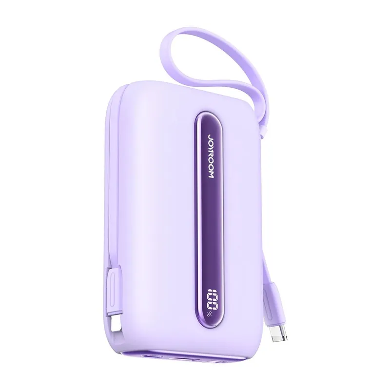 Alternativ bild 0 för Joyroom Snabbladdning 22.5W mini Powerbank med dubbla kablar 20000mAh - Lila