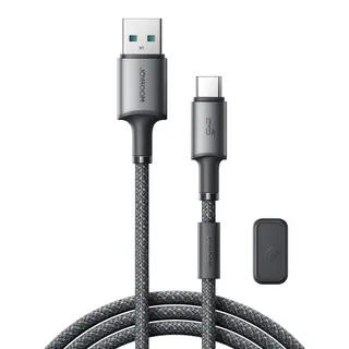 Produktfoto för Joyroom USB-A till USB-C 480Mbps Kabel med magnetisk hållare 3A, 1.2m - Grå