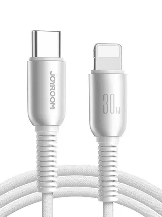Produktfoto för Joyroom USB-C till Lightning-kabel Snabbladdning 30W, 1,2m - ljusgrå