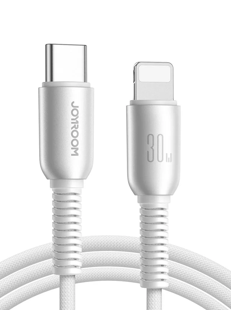 Alternativ bild 0 för Joyroom USB-C till Lightning-kabel Snabbladdning 30W, 1,2m - ljusgrå