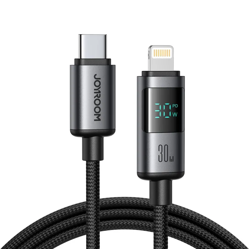 Alternativ bild 0 för Joyroom USB-C till Lightning snabbladdningskabel med display 30W, 1,2m