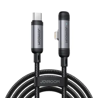 Produktfoto för Joyroom USB-C till Lightning vinklad snabbladdningskabel 30W, 1,2m - Svart