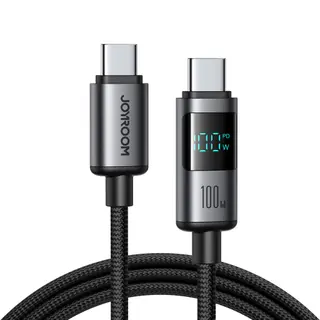 Produktfoto för Joyroom USB-C till USB-C snabbladdningskabel med display, 100W, 1,2m