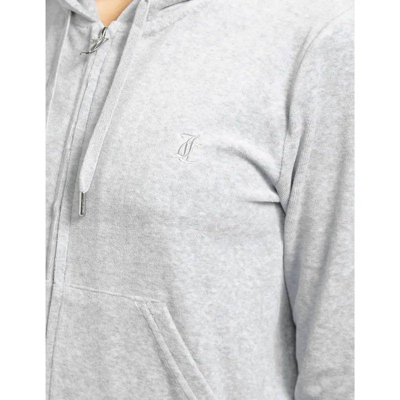 Bild 2 för Juicy Couture Robertson Classic Velour Hoodie Silver Marl S