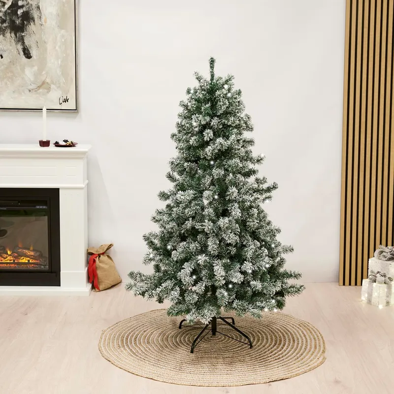 Bild 2 för Julgran konstgjord PVC FROST m/sne, klass B+, 180x118 cm m/LED NORDIC WINTER (780-162)