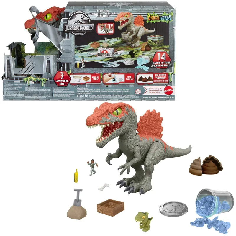 Bild 1 för Jurassic World Crushivores Spinosaurus Cage Crasher