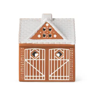 Produktfoto för Kähler Gingerbread julstall ljushus, brun