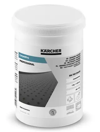 Produktfoto för Kärcher CarpetPro RM 760 Classic - Rengörare - puder - burk - 800 g  - professionell - koncentrerat - vit - för Kärcher Puzzi 30/4E, Puzzi 8/1  Professional Puzzi 10/1, Puzzi 10/2, Puzzi 30/4, Puzzi 8/1