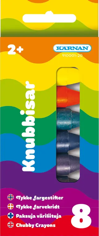 Produktfoto för Kärnan Färgkritor Knubbisar 8 st