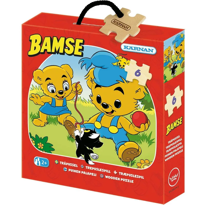 Bild 1 för KÄRNAN Träpussel Bamse 6 bitar