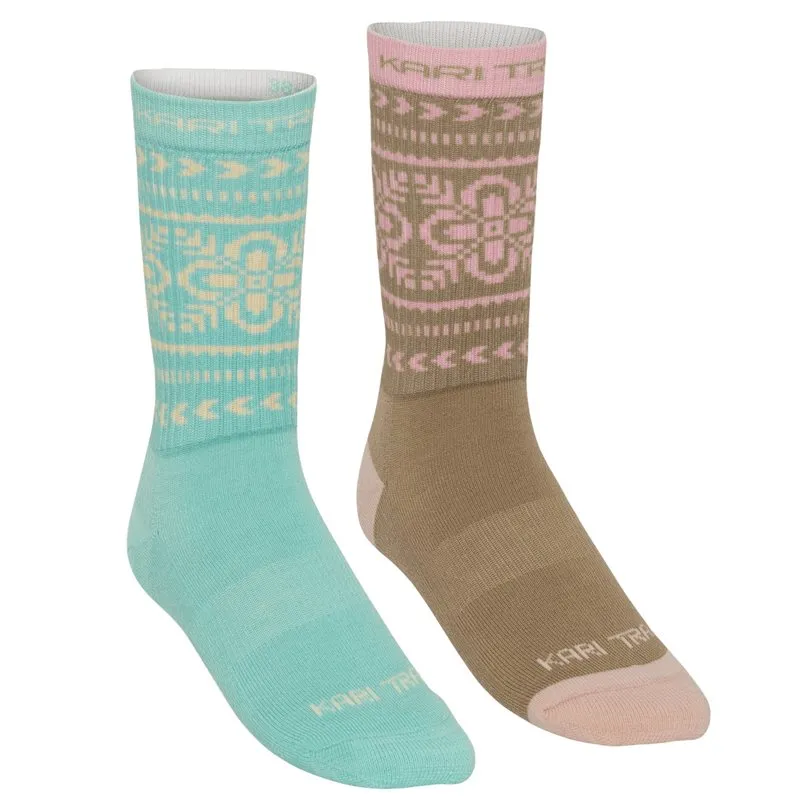 Alternativ bild 0 för Kari Traa Puffin Sock 2Pk Bright Turquoise