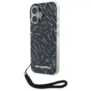 Produktfoto för Karl Lagerfeld cap for iPhone 16 6.1&quot  KLHCP16SHZBPKCCU purple Hardcase Zebra With Cord