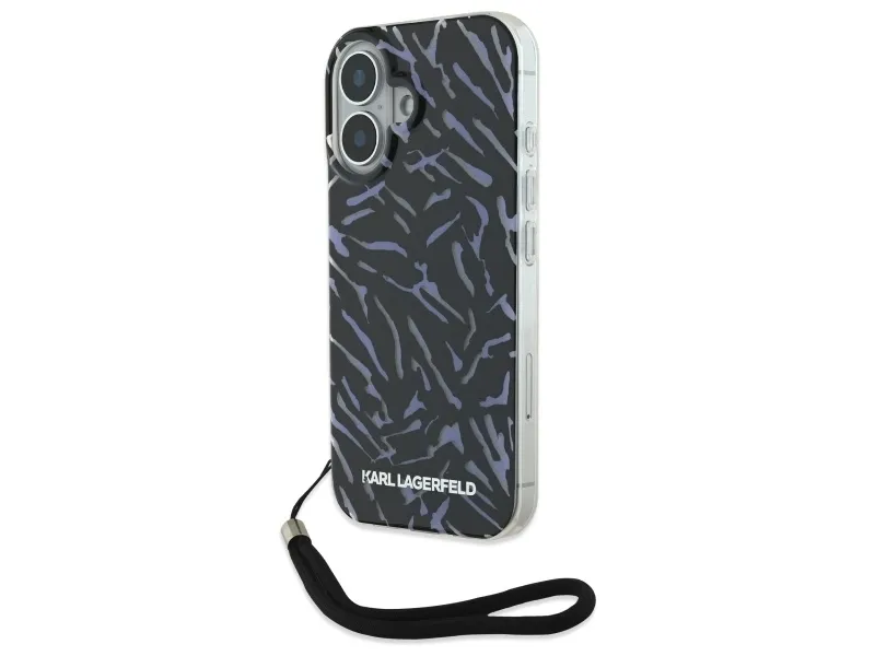 Alternativ bild 0 för Karl Lagerfeld cap for iPhone 16 Plus 6.7&quot  KLHCP16MHZBPKCCU purple Hardcase Zebra With Cord