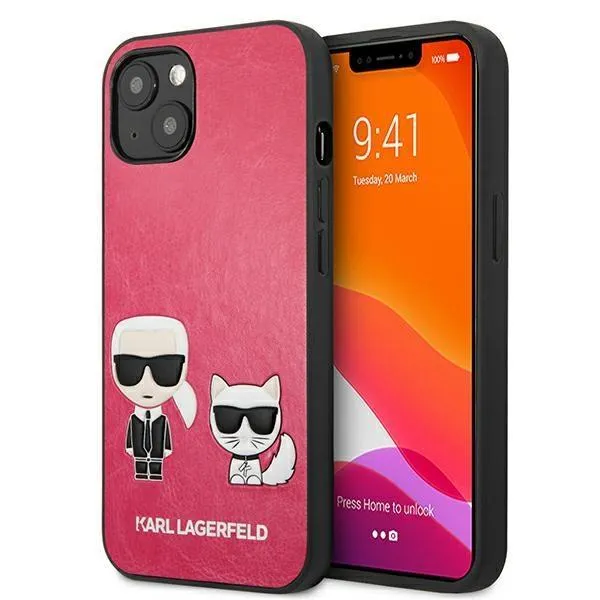 Alternativ bild 0 för Karl Lagerfeld iPhone 13 Mini Skal Ikonik Karl & Choupette - Fuchsia