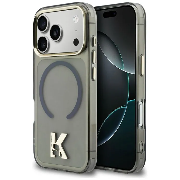 Alternativ bild 0 för Karl Lagerfeld iPhone 17 Pro Max Mobilskal Magsafe IML K Head Logo - Svart
