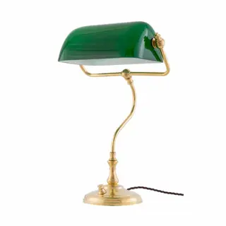Produktfoto för Karlskrona Lampfabrik Bankirlampa bordslampa Mässing-grön