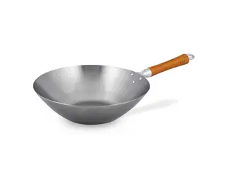 Produktfoto för Ken Hom WOK CLASSIC CARBON, Rund, Wokpanna, Rostfritt stål, Kolstål, Keramiska, gas, halogen, Induktion, Trä