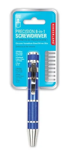 Alternativ bild 0 för Kikkerland PRECISION 8-IN-1 SCREWDRIVER ASSORTED (CD34-A) Assorted