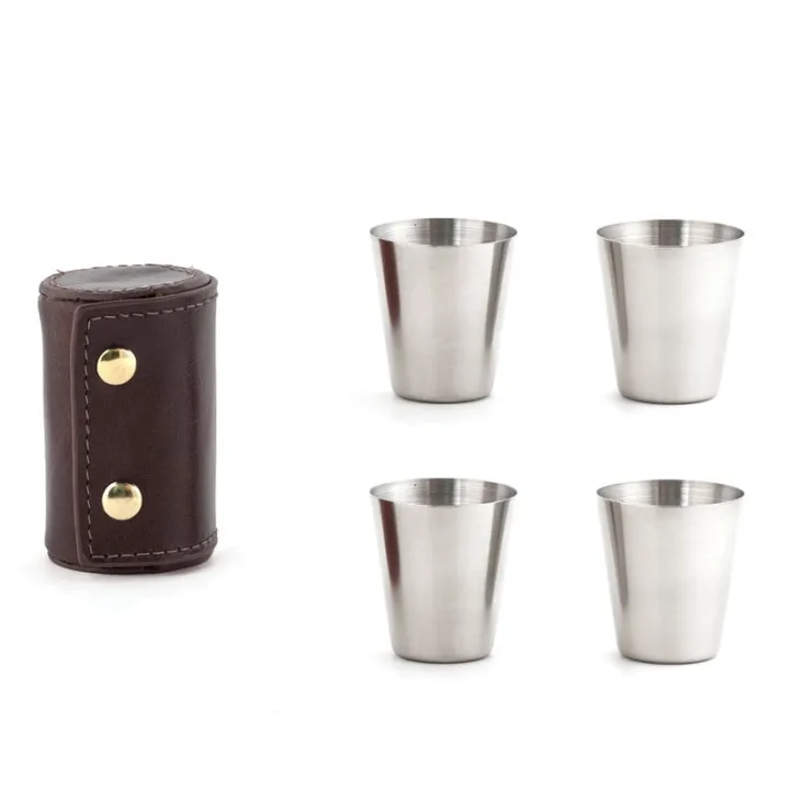 Alternativ bild 0 för Kikkerland Shot Glasses with Leather Case