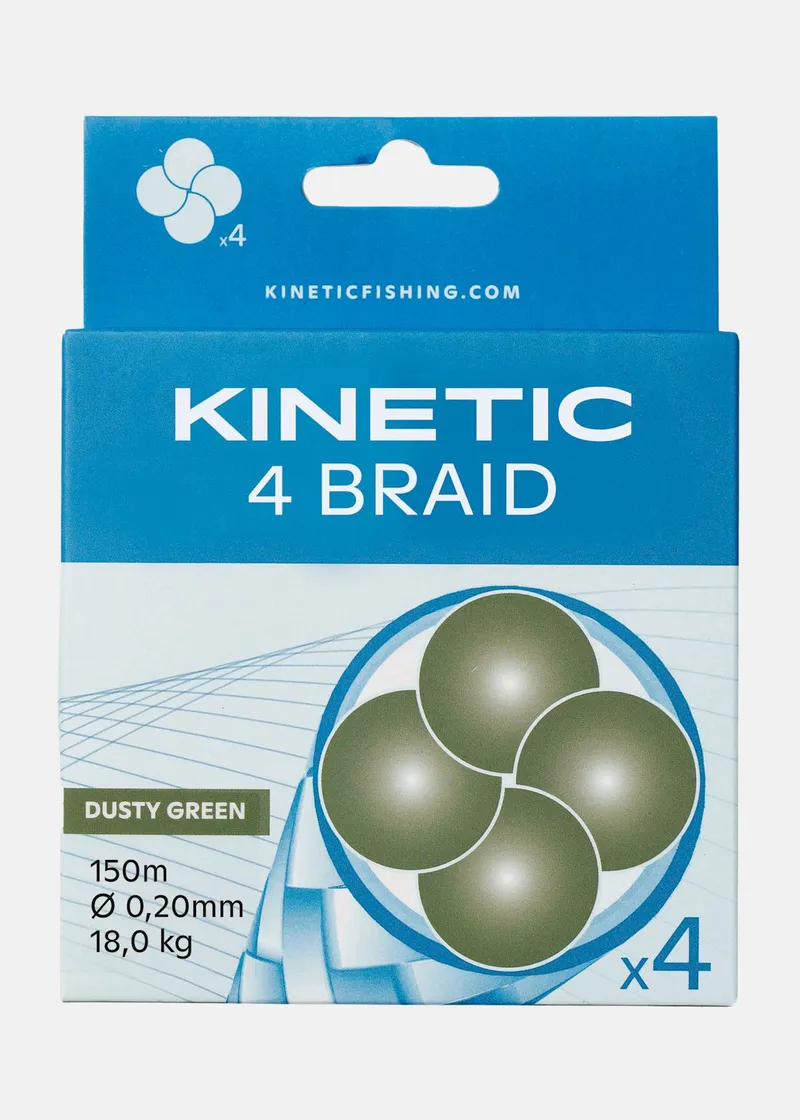 Bild 2 för Kinetic 4 Braid 150m 0,12mm/10,3kg Dusty Green