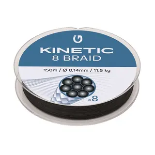 Produktfoto för Kinetic 8 Braid 150m 0,20mm/15,0kg Black - Fiskelina