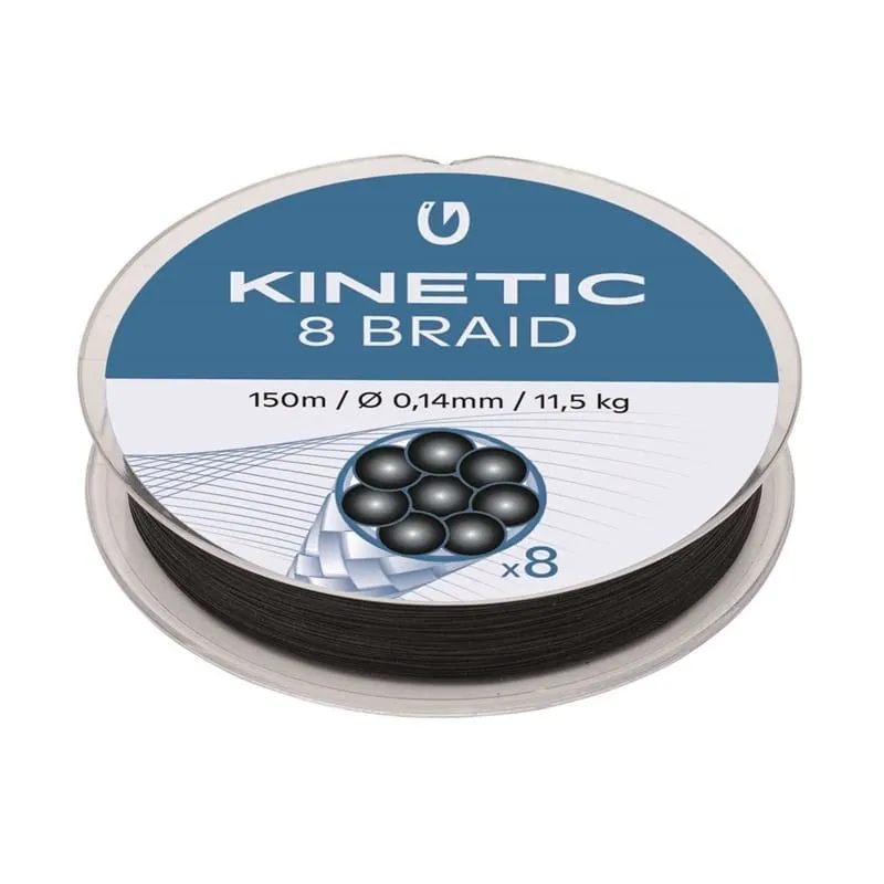 Alternativ bild 0 för Kinetic 8 Braid 150m 0,26mm/20,6kg Black - Fiskelina