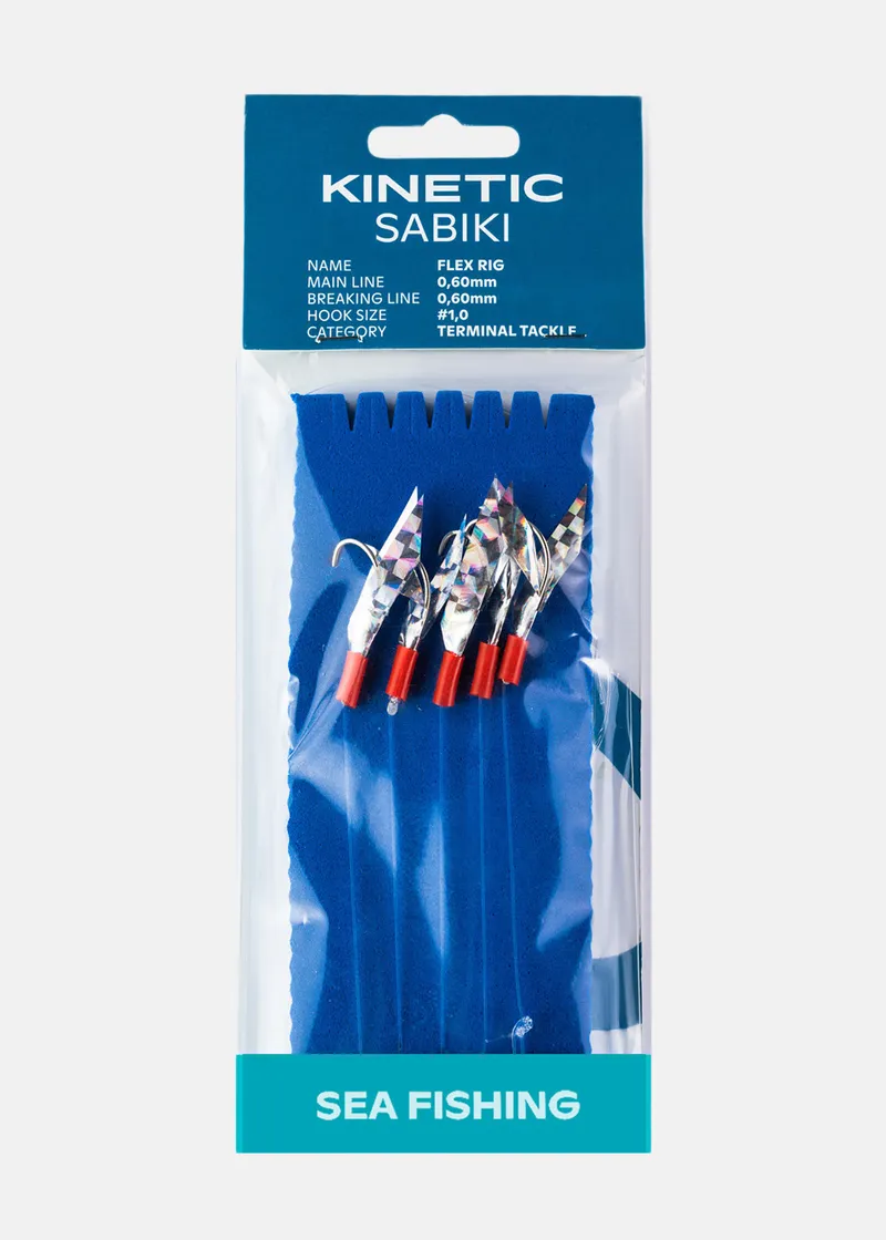 Bild 1 för Kinetic Sabiki Flex Häckla #1/0 Silver Flex