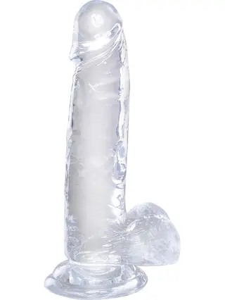 Produktfoto för King Cock Clear: Dildo with Balls, 20 cm, transparent